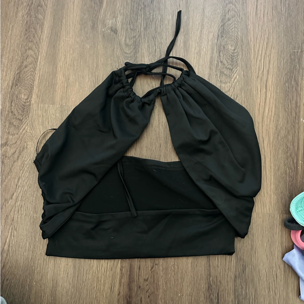 Black halter top